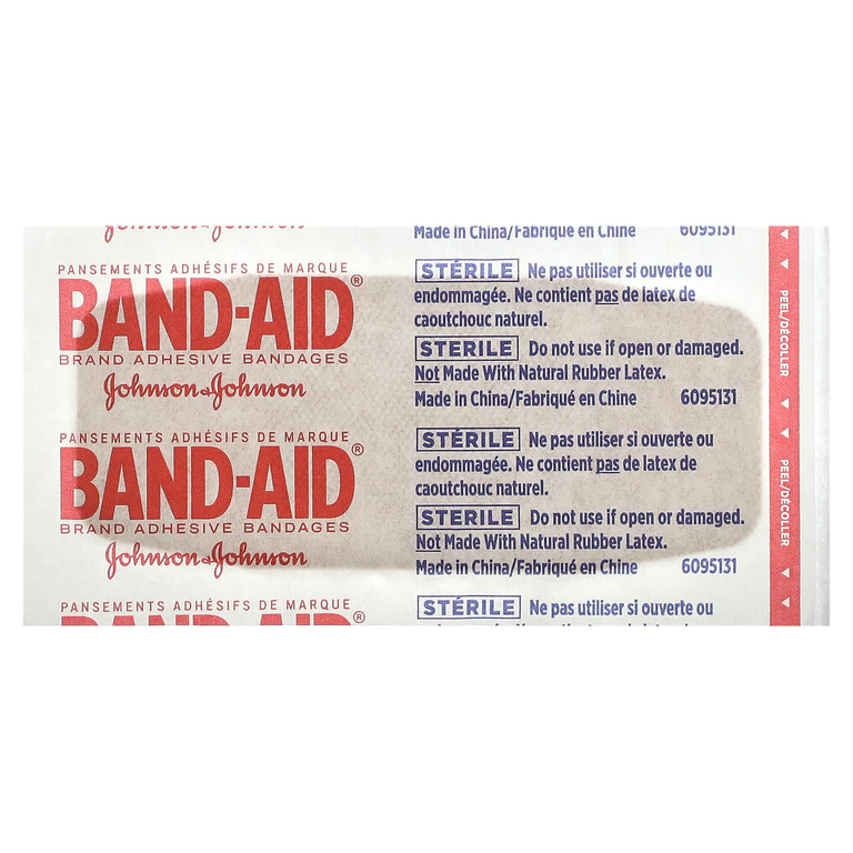Band Aid, лейкопластыри, прочные полоски, 10 шт.
