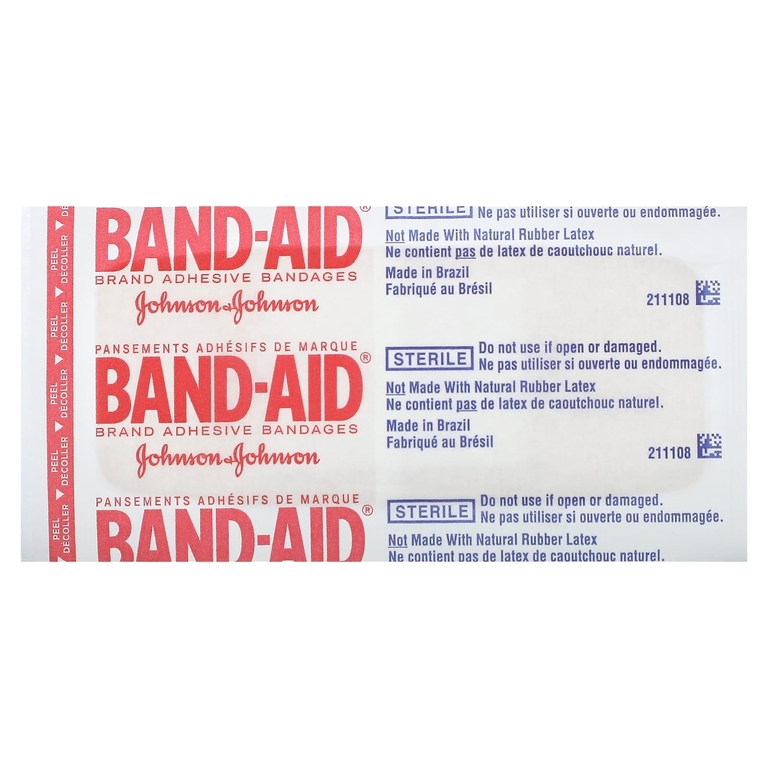 Band Aid, лейкопластыри, увлажняющие полоски, 10 шт. (Товар снят с продажи) 