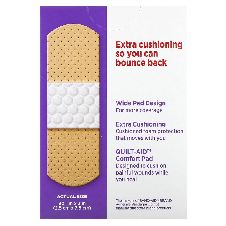 Band Aid, лейкопластыри, Cushion-Care Sport, 30 шт. (Товар снят с продажи) 