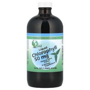 World Organic, Жидкий хлорофилл, натуральная мята, 50 мг, 16 жидких унций (474 мл)