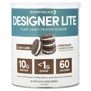 Designer Wellness, низкокалорийный протеин, шоколадное печенье со сливками, 9,03 унц. (256 г)