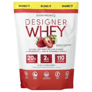 Designer Wellness, натуральный сывороточный протеин, со вкусом летней клубники, 908 г