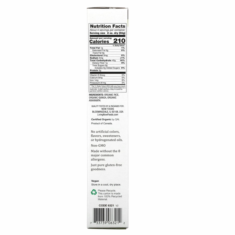 NOW Foods, органические макароны из киноа, без глютена, 227 г (8 унций)