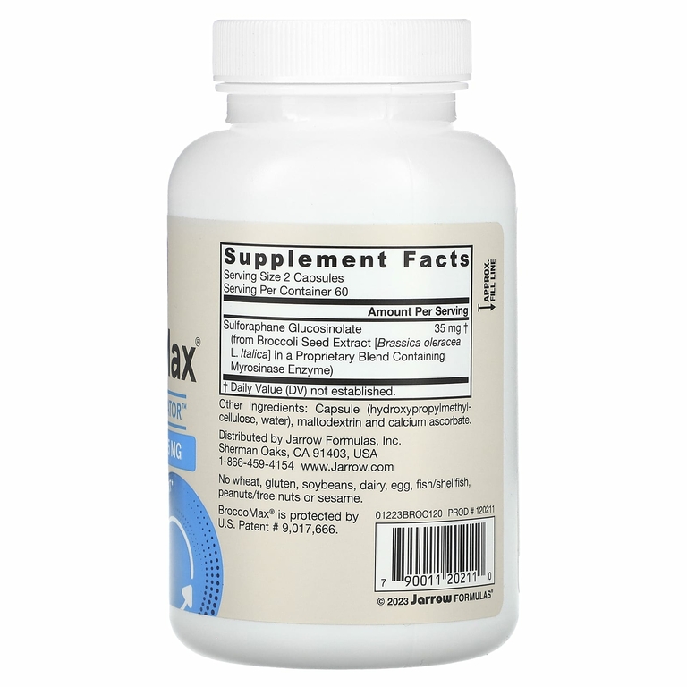 Jarrow Formulas, BroccoMax, веганская добавка, 35 мг, 120 растительных капсул
