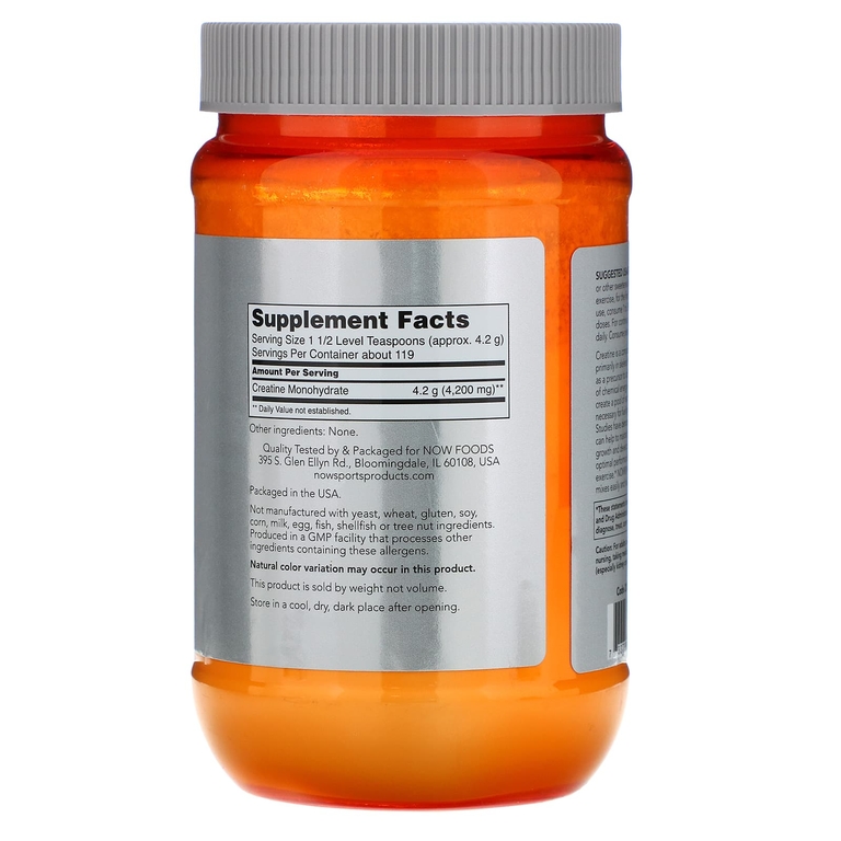 NOW Foods, Sports, микронизированный моногидрат креатина, 500 г (1,1 фунта)