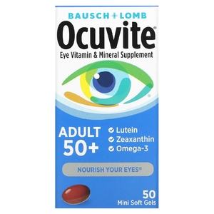 Ocuvite, для людей старше 50 лет, добавка для зрения с витаминами и микроэлементами, 50 мягких таблеток