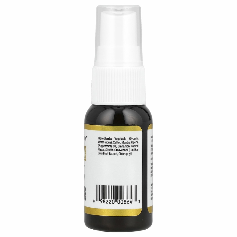 California Gold Nutrition, спрей для свежести дыхания, без спирта, со вкусом натуральной перечной мяты и корицы, 30 мл (1 жидк. унция)