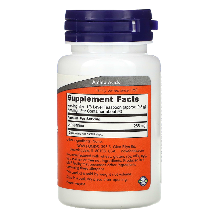 NOW Foods, L-теанин, чистый порошок, 28 г (1 унция)