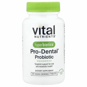 Vital Nutrients, пробиотики для полости рта, натуральный мятный вкус, 90 веганских жевательных таблеток