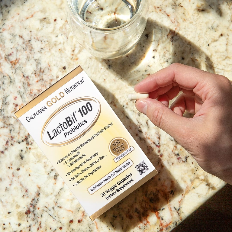 California Gold Nutrition, LactoBif® 100, пробиотики, 100 млрд КОЕ, 30 растительных капсул