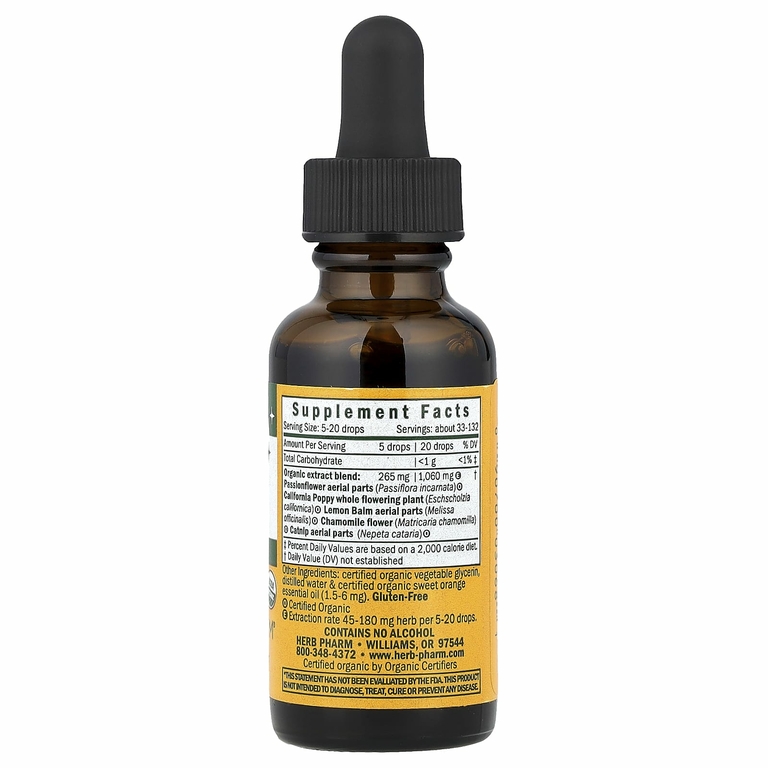 Herb Pharm, Детское органическое средство для быстрого засыпания, не содержит спирт, 1 жид. унция(30 мл)