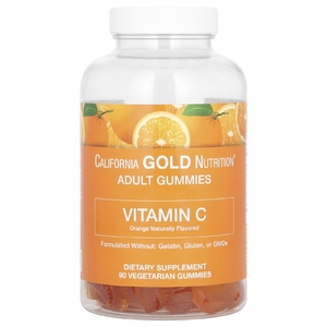 California Gold Nutrition, жевательные таблетки с витамином C, натуральный апельсиновый вкус, без желатина, 90 жевательных таблеток