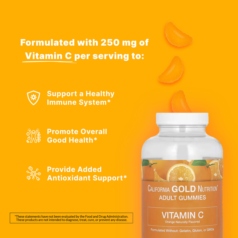 California Gold Nutrition, жевательные таблетки с витамином C, натуральный апельсиновый вкус, без желатина, 90 жевательных таблеток