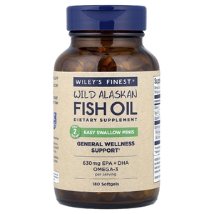 Wiley's Finest, Жир диких аляскинских рыб, 180 желатиновых капсул