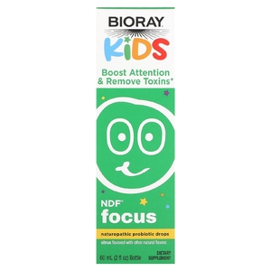 Bioray, Kids, NDF Focus, натуральный пробиотик в каплях для детей, для концентрации внимания, цитрусовый вкус, 60 мл (2 жидк. унции)
