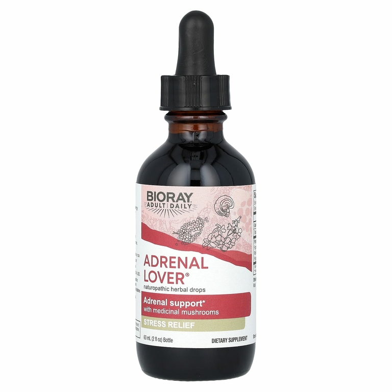 Bioray, Adrenal Lover, добавка для поддержки здоровья надпочечников с полезными грибами, 60 мл (2 жидк. унции)