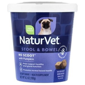 NaturVet, Стул и кишечник, с тыквой, для собак, бекон, копченый гикорием, 60 жевательных таблеток, 180 г (6,3 унции)