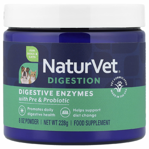NaturVet, пищеварительные ферменты с пребиотиками и пробиотиками, для собак и кошек, 228 г (8 унций)