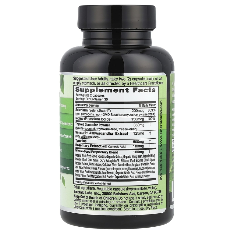 Emerald Laboratories, Thyroid Health, 60 растительных капсул