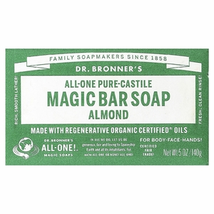 Dr. Bronner's, кастильское кусковое мыло, миндаль, 140 г (5 унций)