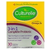 Culturelle, Пробиотики, полный пробиотик 3 в 1 с омега-3, 30 капсул для приема один раз в день