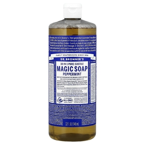 Dr. Bronner's, Чистое кастильское волшебное мыло 18 в 1, перечная мята, 946 мл (32 жидк. Унции)