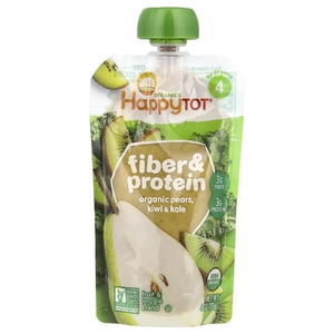 Happy Family Organics, Happy Tot®, клетчатка и протеин, для детей от 2 лет, органические груши, киви и кудрявая капуста, 113 г (4 унции)