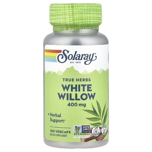 Solaray, True Herbs, белая ива, 400 мг, 100 растительных капсул