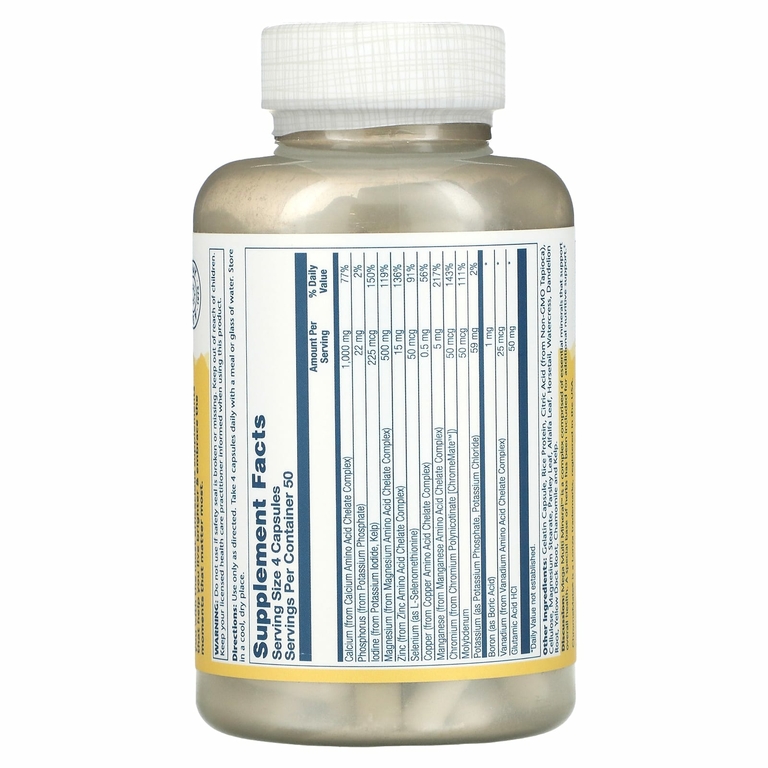 Solaray, Mega Multi Mineral, без железа, 200 капсул