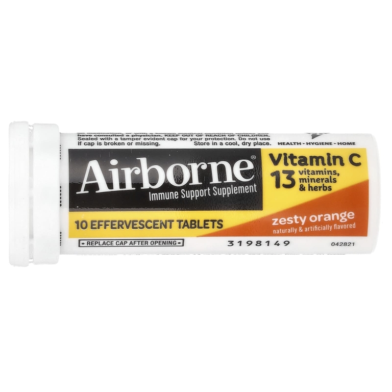 AirBorne, добавка для поддержки иммунной системы, со вкусом апельсина, 10 шипучих таблеток