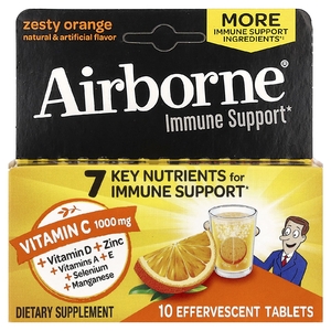 AirBorne, добавка для поддержки иммунной системы, со вкусом апельсина, 10 шипучих таблеток