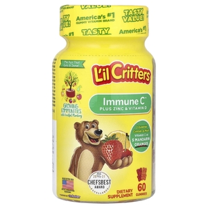 L'il Critters, Immune C, витамин С с цинком и витамином D, 60 жевательных таблеток