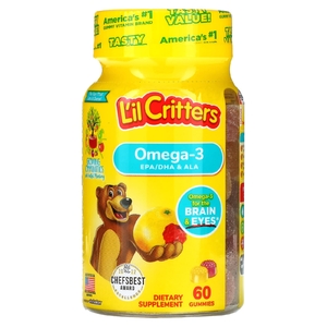 L'il Critters, омега-3, со вкусом малинового лимонада, 60 жевательных мармеладок