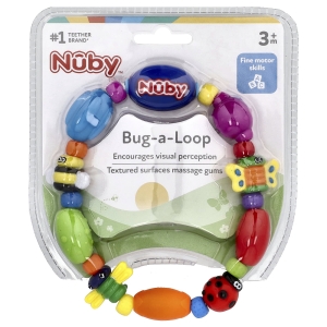 Nuby, Bug-a-Loop, прорезыватель для зубов, для детей от 3 месяцев, 1 шт. (Товар снят с продажи) 