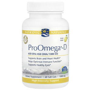 Nordic Naturals, ProOmegaD, со вкусом лимона, 1000 мг, 60 мягких капсул