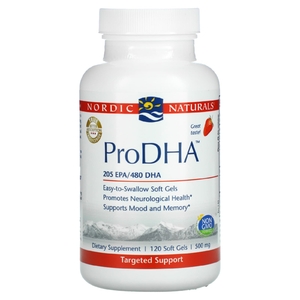 Nordic Naturals, проДГК, клубника, 500 мг, 120 капсул (250 мг в 1 капсуле)