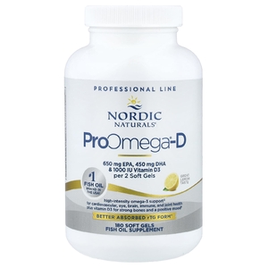 Nordic Naturals, омега-3 с витамином Д, лимон, 180 желатиновых капсул