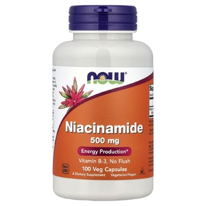 NOW Foods, никотинамид, 500 мг, 100 вегетарианских капсул