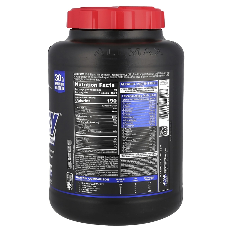 ALLMAX, Classic AllWhey, 100% сывороточный протеин, шоколад и арахисовое масло, 2,27 кг (5 фунтов)