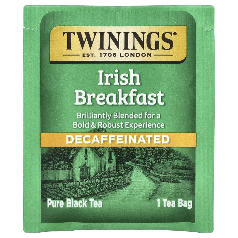 Twinings, Чистый черный чай, ирландский завтрак, без кофеина, 20 чайных пакетиков, 40 г (1,41 унции)