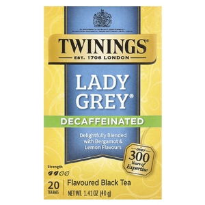 Twinings, Lady Grey, черный чай, без кофеина, 20 чайных пакетиков, 40 г (1,41 унции)