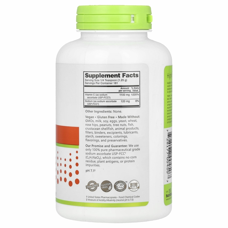 NutriBiotic, Immunity, аскорбат натрия, кристаллический порошок, 227 г (8 унций)