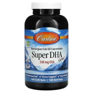 Carlson, Super-DHA Gems, 500 мг, 180 желатиновых капсул