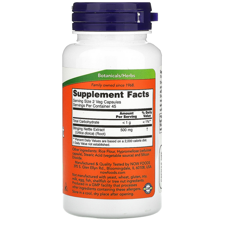 NOW Foods, экстракт корня крапивы двудомной, 250 мг, 90 вегетарианских капсул