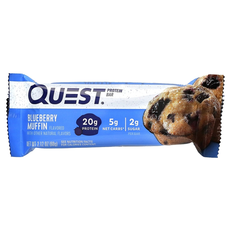 Quest Nutrition, протеиновый батончик, вкус кекса с голубикой, 12 батончиков по 60 г (2,12 унции)