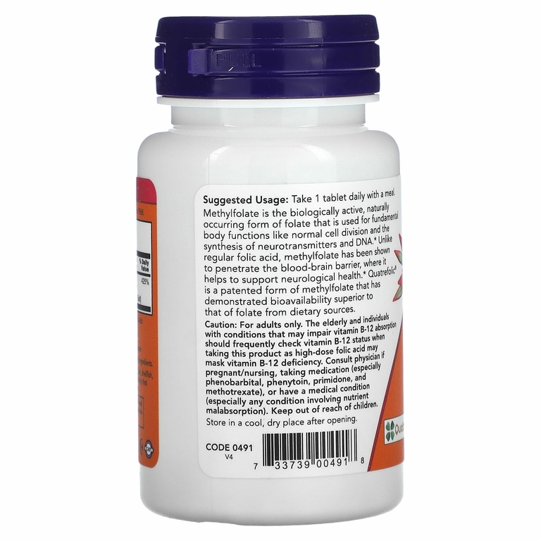 NOW Foods, метилфолат, 1000 мкг, 90 таблеток