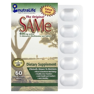 NutraLife, SAMe (дисульфат тозилат), 400 мг, 60 капсул, покрытых кишечнорастворимой оболочкой