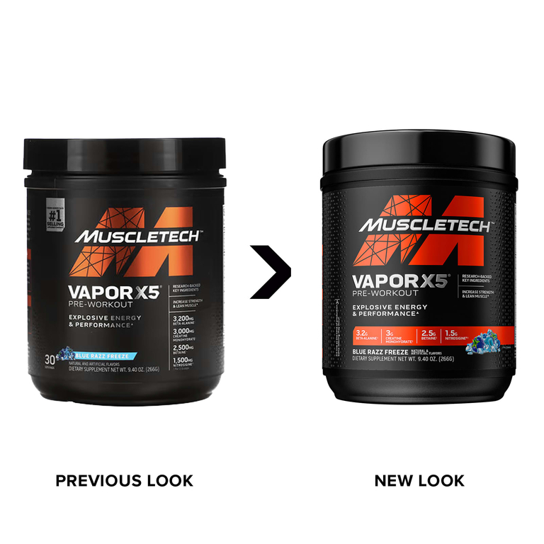 MuscleTech, VaporX5, Next Gen, предтренировочный комплекс, со вкусом Blue Razz Freeze, 266 г (9,40 унции)