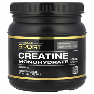 California Gold Nutrition, Sport, моногидрат креатина, без добавок, 454 г (1 фунт)
