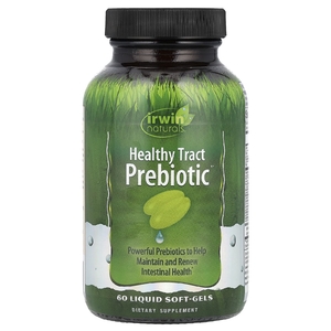 Irwin Naturals, Healthy Tract Prebiotic, пребиотик для здоровья кишечника, 60 капсул с жидкостью